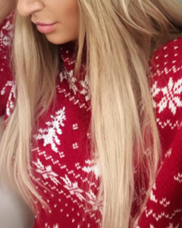 Christmas Snowflake Tree Pattern Sweater Dress