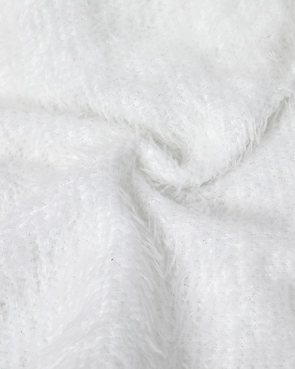 Cold Shoulder Fluffy Long Sleeve Dress