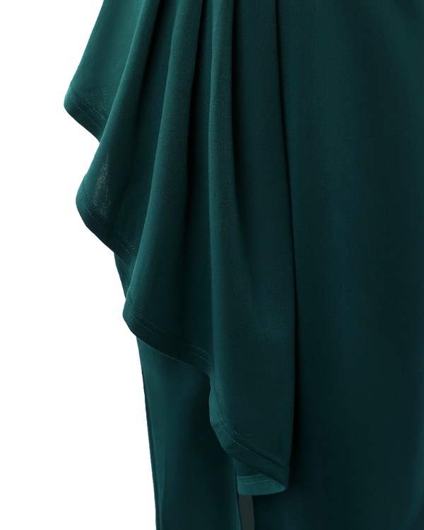 Bandeau Draped Detail Slit Party Dress