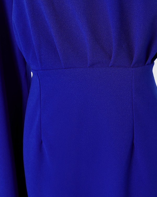 Bell Sleeve Asymmetrical Ruched Party Dress