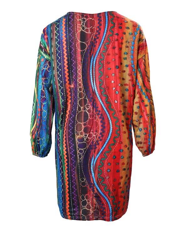 Abstract Geometric Print Casual Dress