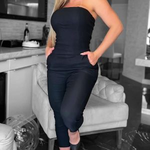 Bandeau Pocket Design Jumpsuit