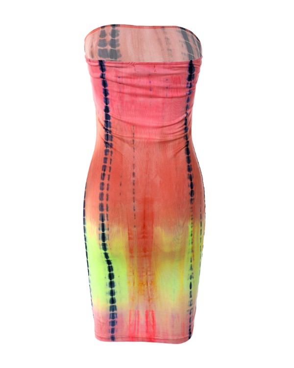 Bandeau Tie Dye Print Bodyocn Dress