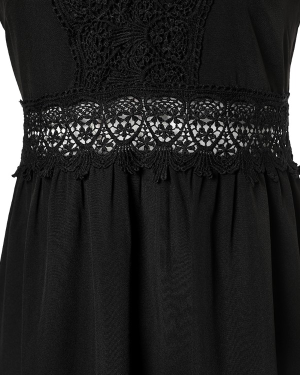 Guipure Lace Patch V-Back Prom Dress