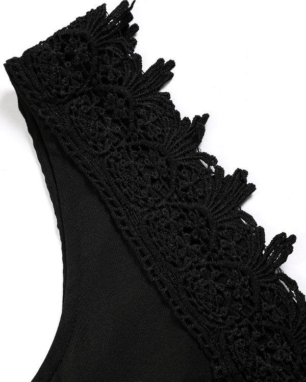 Guipure Lace Patch V-Back Prom Dress