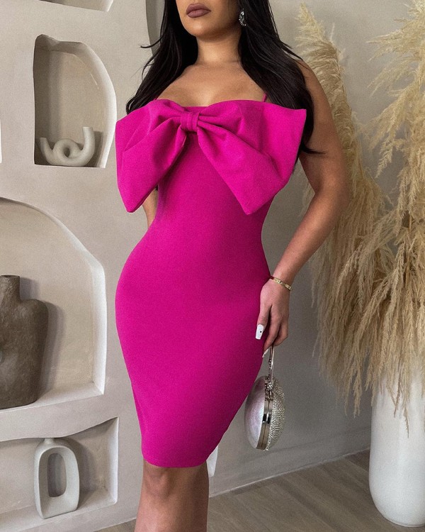 Bowknot Design Bandeau Party Dress