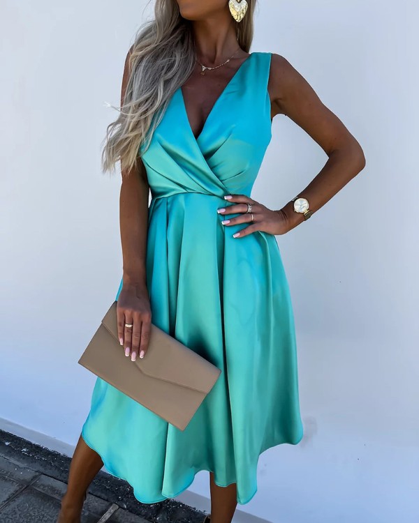 Backless Ruched Satin Party Dress