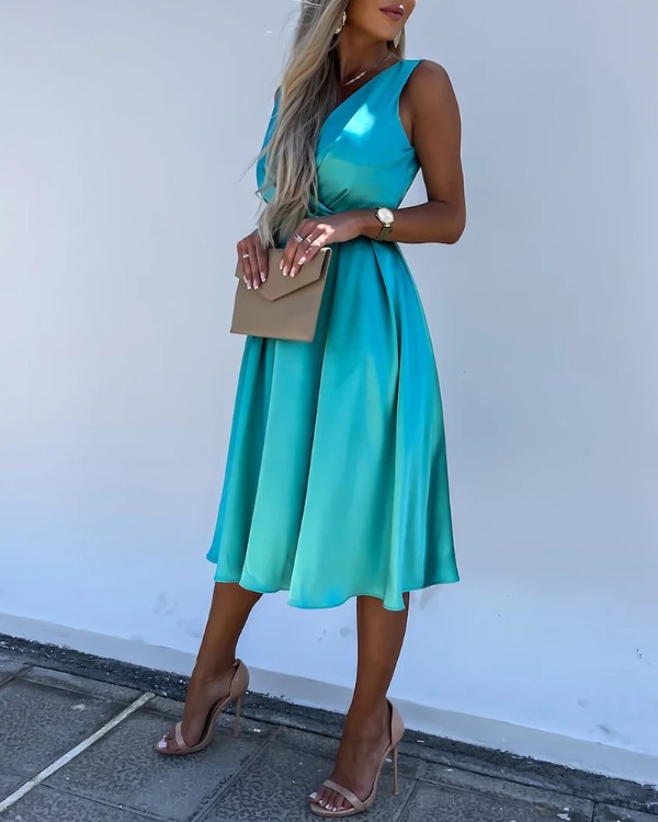 Backless Ruched Satin Party Dress