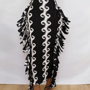 Tassel Design Graphic Print Maxi Skirt