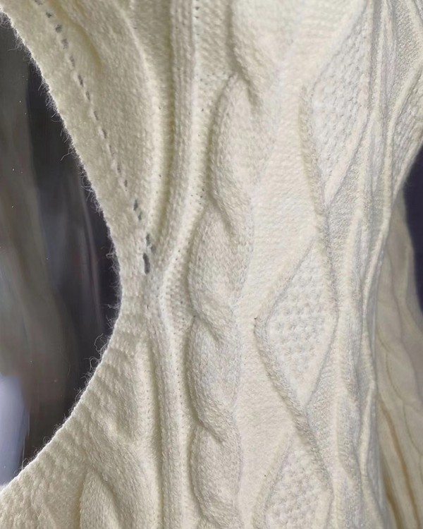 Backless Mock Neck Braided Bodycon Sweater Dress